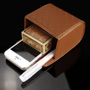 Car Storage Bag Air Vent Dashboard PU Organizer Box Phone Holder (Brown)