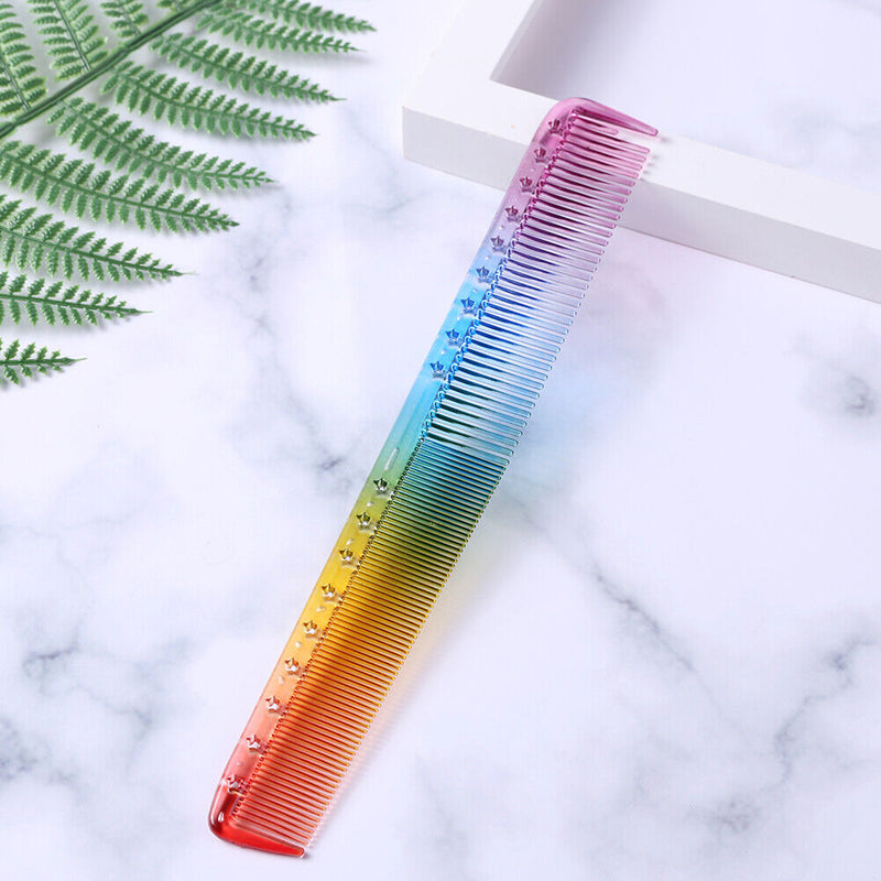 Haircut Hairdresser Comb Heat Resistant Colorful Rainbow Comb Hairdressing To