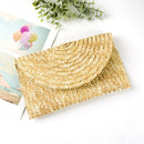 Wheat Straw Woven Clutch Handmade Lady Wallet Casual Purse Bag Envelope Handbags