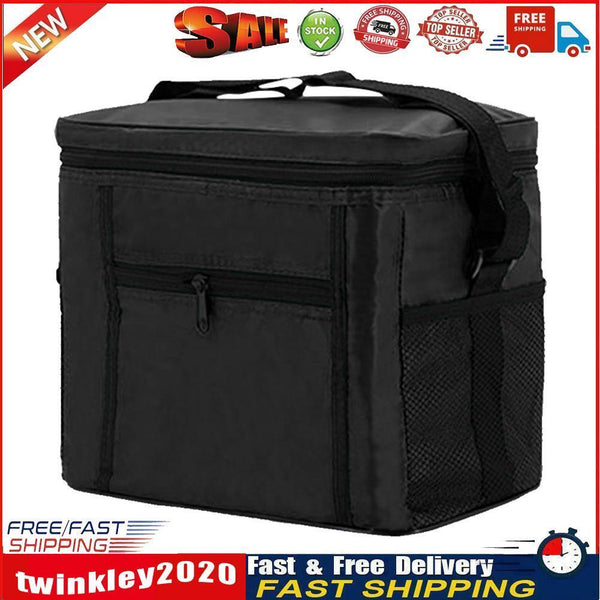 10L Waterproof Lunch Bags Outdoor Camp Picnic Insulated Bento Case (Black) Newly