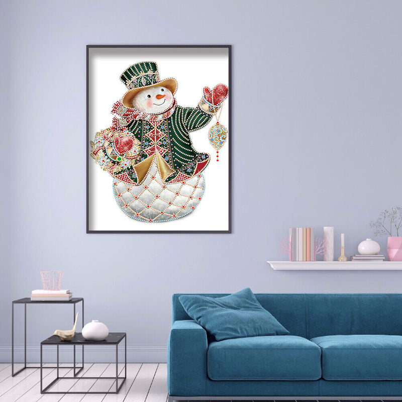 DIY Christmas Snowman Drawing Part Drill Special Shape Diamond Painting Kit