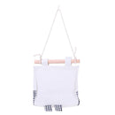 Fabric Cotton and Linen Pocket Wall Door Hanging Storage Bags(Black Grid)