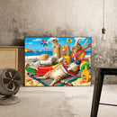 5D DIY Diamond Painting Beach Cat Full Round Drill Mosaic Rhinestone Pictur