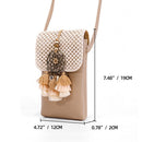 Straw Mobile Phone Bag Woven Tassel Girl Satchel Crossbody Bag Card Purse