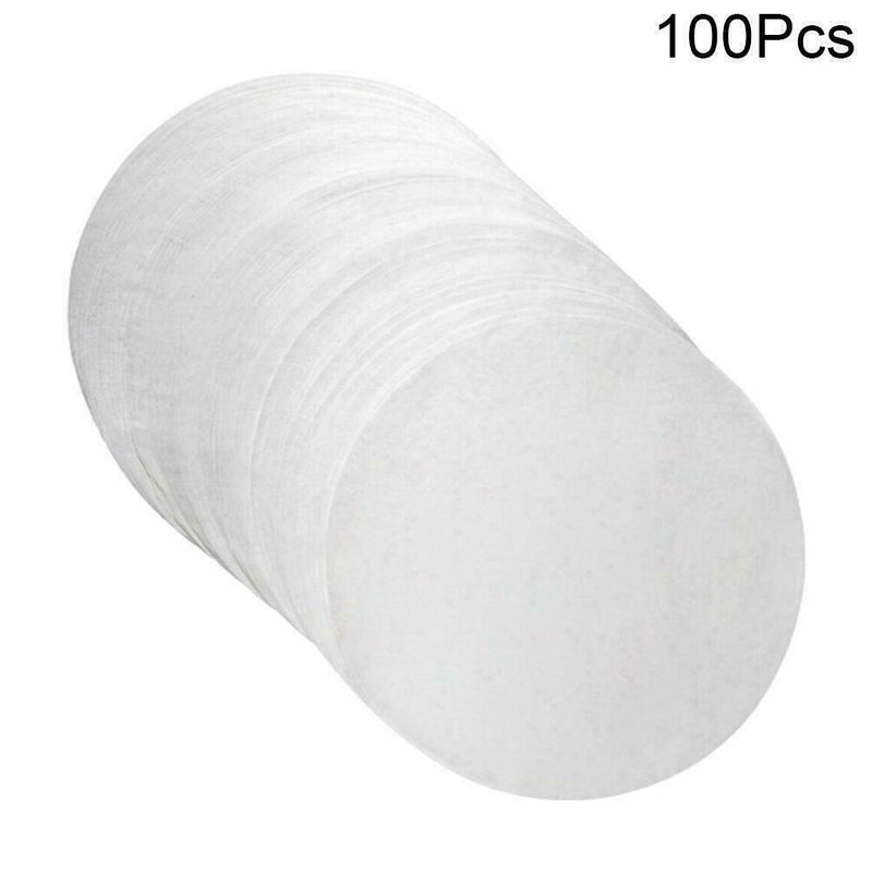 100pcs Round Parchment Paper Silicone Oil Non-Stick Pad Papers White Baking H0L9