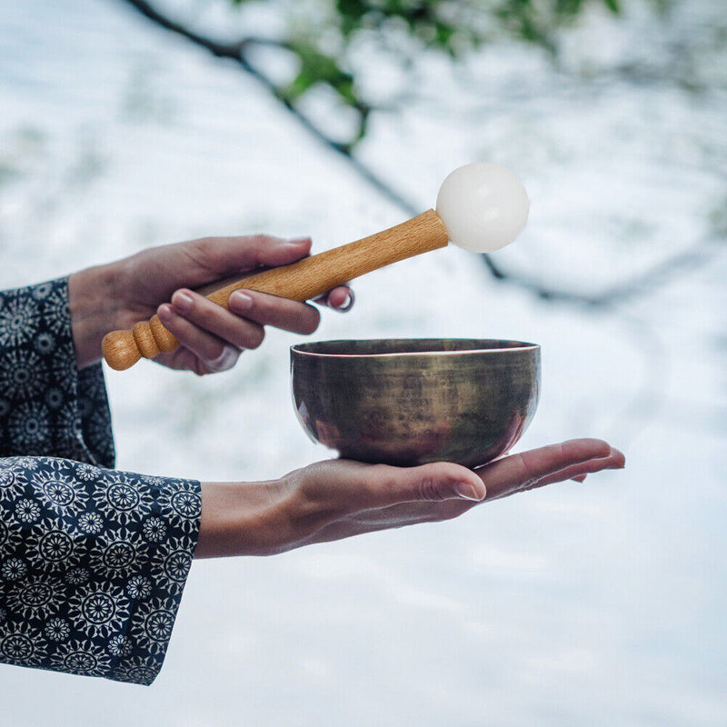 2pcs/Set Handle Mallet Beater Rubber Ring for Tibetan Buddha Meditation Bowls