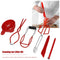 Canning Kit, Canning Jar Lifter with Grip, Anti-Scald Clip Suit, 6pcs (Red)