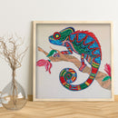 5D DIY Diamond Painted chameleon Partial Special Rhinestone Set