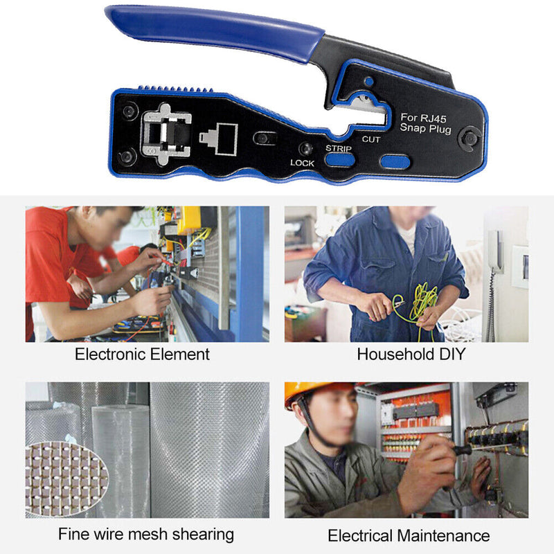 Multifunction Connector Crimping Plier Wire 8P/CAT5E/CAT5/CAT6 Crystal Head Clip