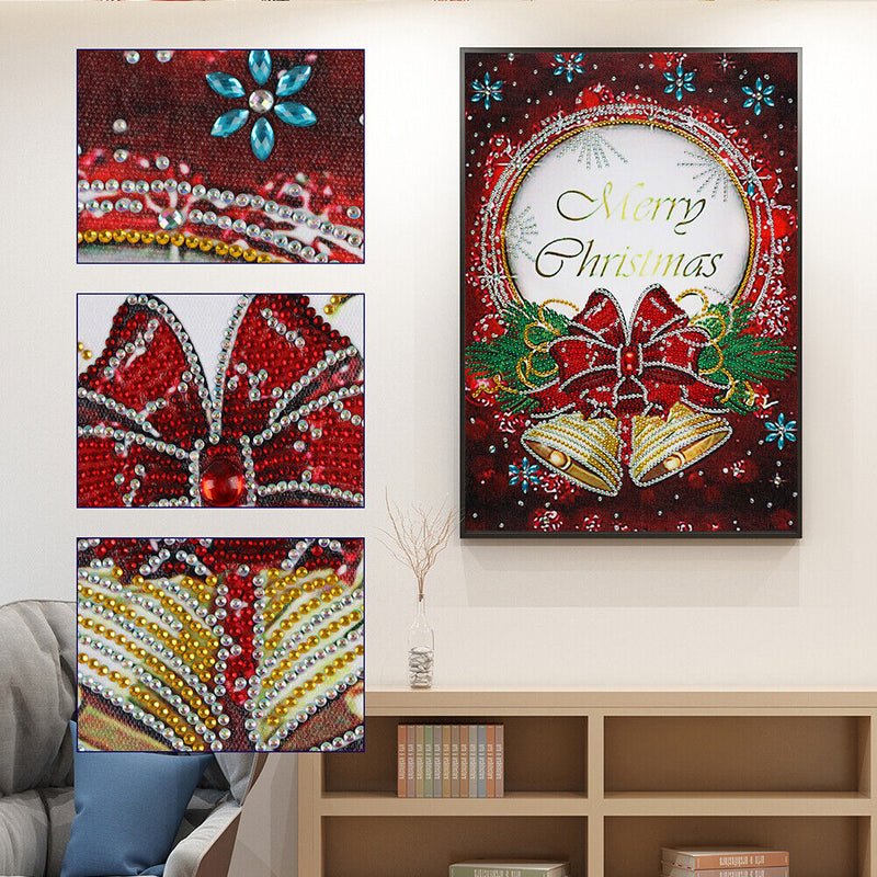 Special Shaped Rhinestones Picture DIY Merry Christmas Card 5D Diamond Painting