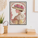 14CT Full Cross Stitch Elegant Lady Stamped DIY Cotton Thread Printed Needlework