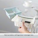 Kitchen Refrigerator Storage Box Stretchable Drawer Rack Shelf (White)