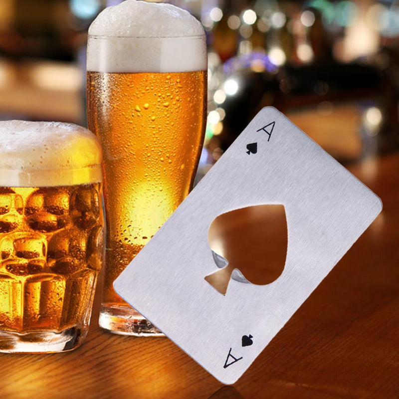 Bottle Opener Portable Spade Beer Opener Stainless Steel Beer Soda Wine Opener Poker
