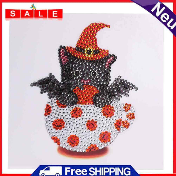 DIY Special Shaped Bright Diamond Painting Valentines Cartoon Kit Cat Postcards
