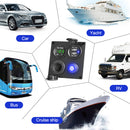4 in 1 Switch Panel Voltmeter Dual USB Waterproof Switches for Car Marine Boat