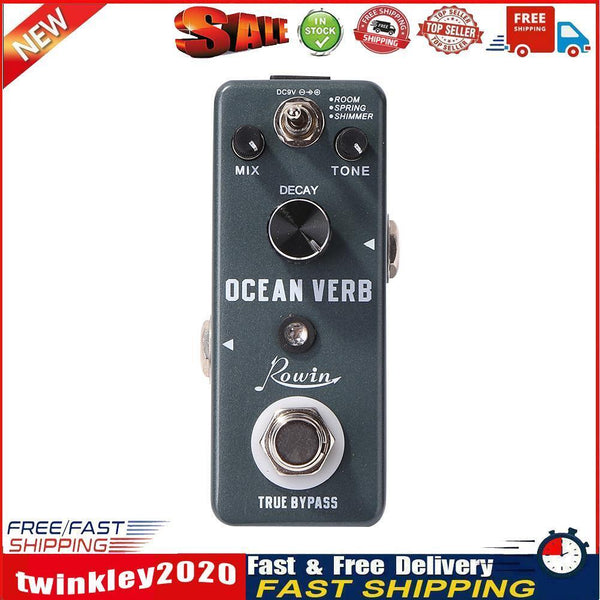 Rowin Guitar Digital Reverb Pedal Room Spring Shimmer Ocean Verb Effect Newly