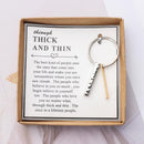 Keychain Inspirational Keychain Jewelry Gift Through Thick and Thin Keychain