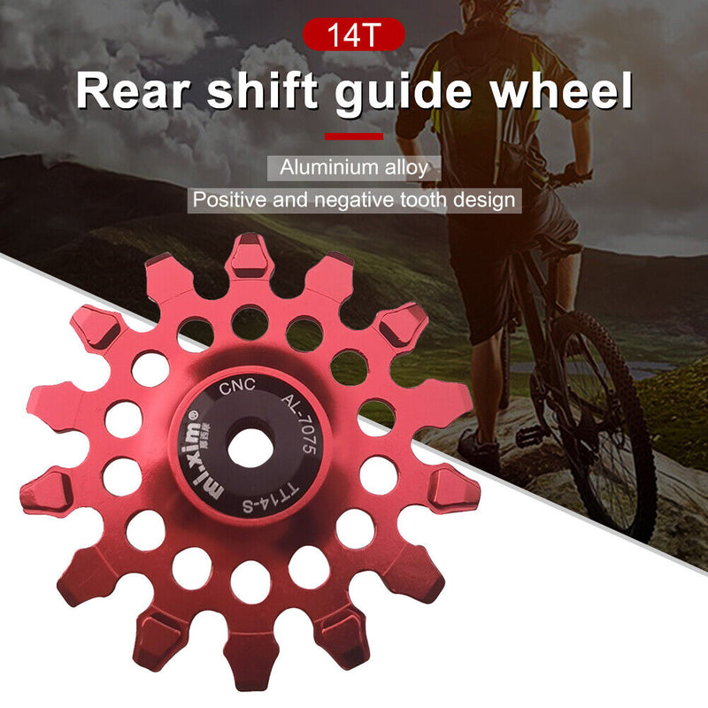Mi.Xim 14T MTB Road Bike Rear Derailleur Guide Bearing Jockey Wheel (Red)
