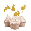 Rabbit Cake Toppers Happy Easter Rabbit Glitter Rabbit Cupcake Easter Ornament