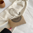 Fashion Weave Knit Handbags Women Chain Crossbody Phone Purse (Semicircle)