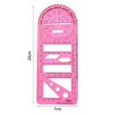 Multifunctional Geometric Drawing Ruler Rotatable Art Design Template (E) Newly