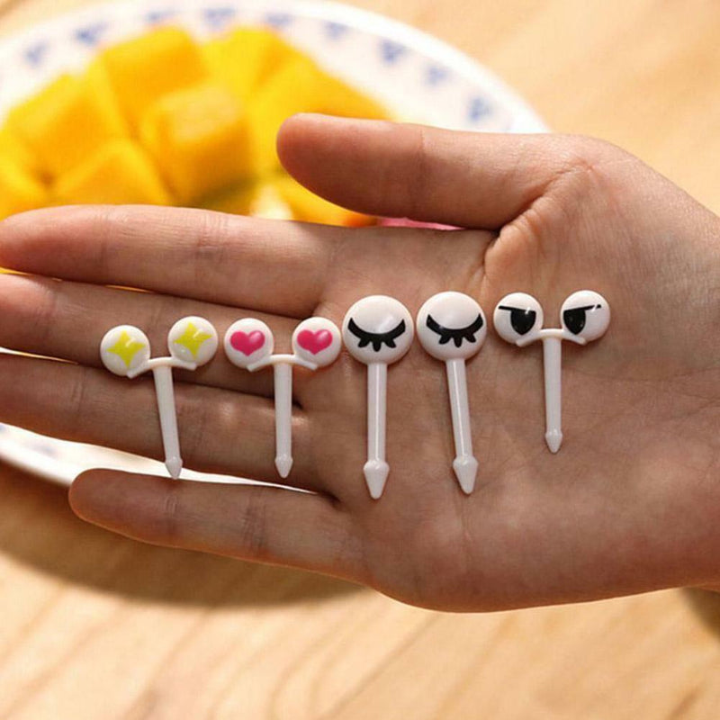 10pcs/set Food Fruit Picks Forks Cartoon Design Children Decor Box Lunch D9D4