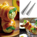 5pcs DIY Cones Stainless Steel Spiral Baked Croissants Tubes Pastry Mold(S)