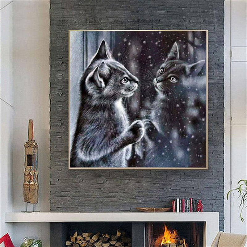 Cat-5D DIY Complete Round Diamond Painting Embroidery Set Cross Stitch Mosaic