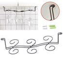 Iron Under Shelf Cupboard Hanging Metal Wine Glasses Holder Rack Bar U9A0