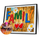 5D DIY Full Round Drill Diamond Painting FAMILY Luminous Art Mosaic Kit 40x30cm