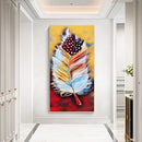 Abstract Feather Oil Paint By Numbers DIY Handpainted on Canvas Wall Art Pict
