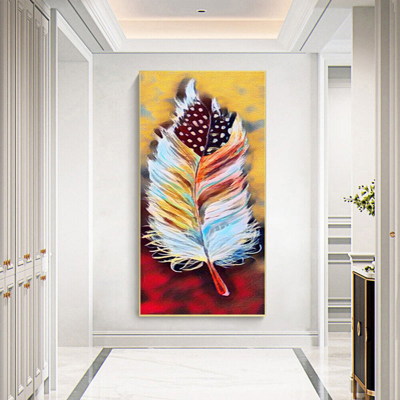 Abstract Feather Oil Paint By Numbers DIY Handpainted on Canvas Wall Art Pict