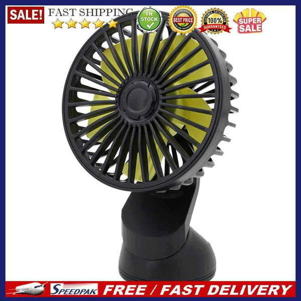 F402 Vehicle Fan with Suction Cup 3 Wind Speed Angle Adjustable USB Fan for Desk