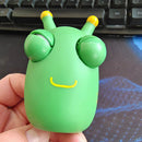 #A Green Worm Black Eyes Funny Kneading Toys Multipurpose Soft for Kids Party Gi