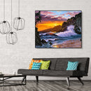 Painting By Numbers DIY Seaside Sunset Canvas Oil Art Picture for Home Decor Kit