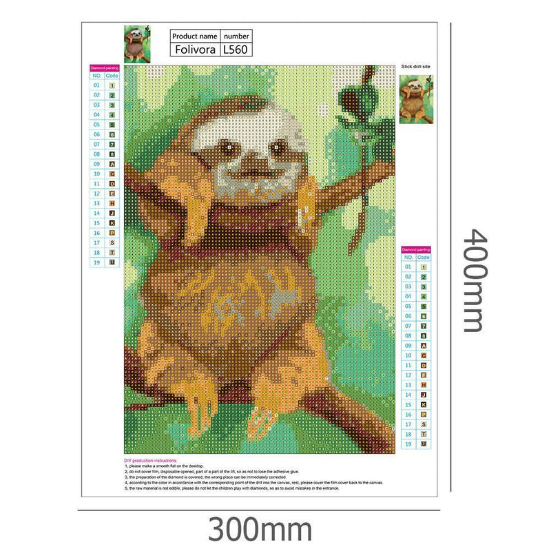 1989candy 5D DIY Full Drill Diamond Painting Cute Sloth Cross Stitch Embroidery