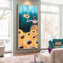 Frameless Oil Paint By Numbers DIY Flowered Skirt Girl Picture Craft for Home