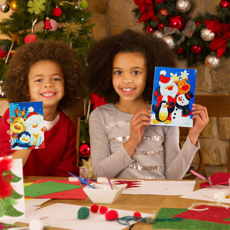 Handpainted DIY Christmas Greeting Card Oil Paint by Numbers Pictures Gifts
