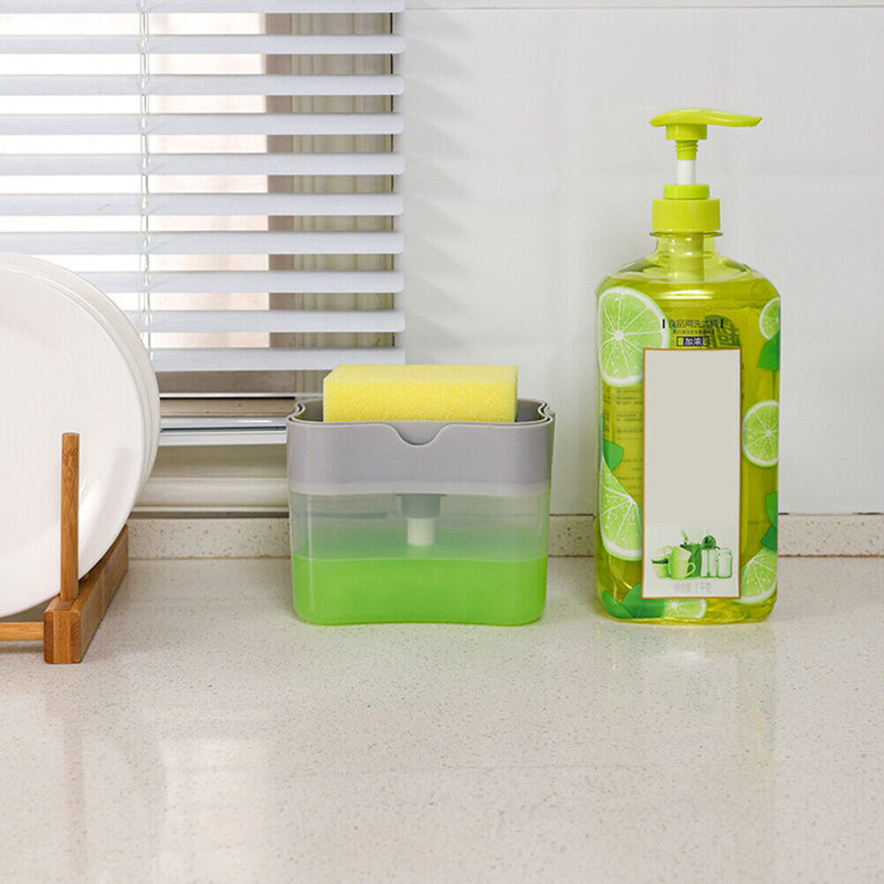 2 in 1 Automatic Soap Dispenser Hand Press Liquid Soap Pump for Kitchen Bathr