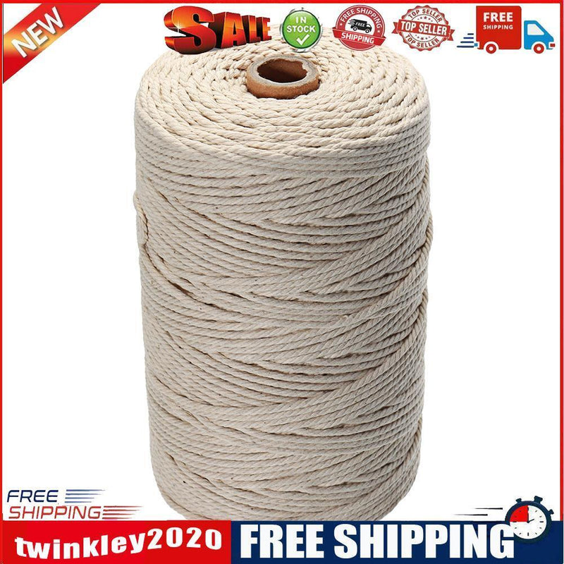 1 Roll Macrame Rope Twisted String Cotton Cord for DIY Handmade (4mmx50m)