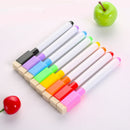 8 Colors Dry Erase White Board Marker Pen Fine Point Built-in Pen Eraser U5Z4