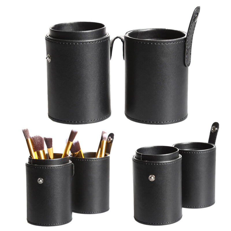 Travel Leather Cosmetic Brush Pen Holder Storage Makeup Empty Holder   Newly