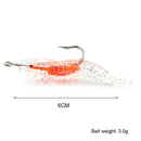 2pcs 6cm 3g Simulation Shrimp Lure Fishing Baits w/ Hook Crankbait (White) Newly