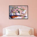 5D Diamond Painting DIY Pink Rose Full Drill Round Rhinestone Mosaic Kit Cr