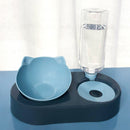 2 in 1 Pet Cat Feeder Bowl Automatic Drinking Water Puppy Bowl (Blue) Newly