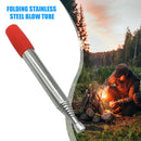 Blow Fire Tube Outdoor Camping Cooking Retractable Mouth Blowpipe (Red) Newly