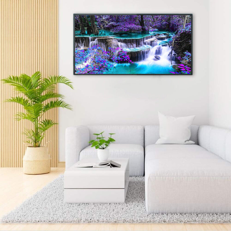 Forest Waterfall Frameless Picture Oil Paint By Numbers Hand Painted Pictur