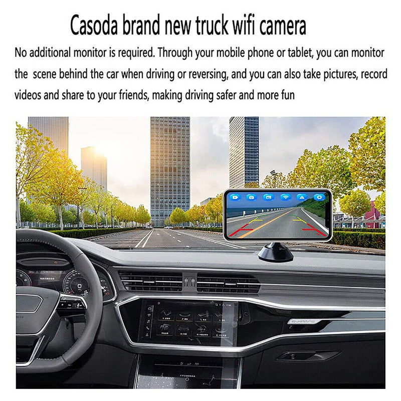 WiFi HD Auto Parking Reverse Backup Monitor Waterproof Car Rear View Camera Kit
