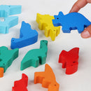 Montessori Toys Wooden Animals Balance Blocks Game Puzzle Stacker Building