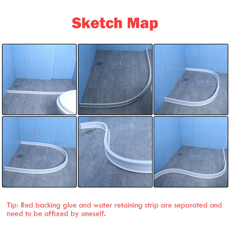 #A Silicone Water Retaining Strip for Bathroom Door Self Adhesive Sealing Strip